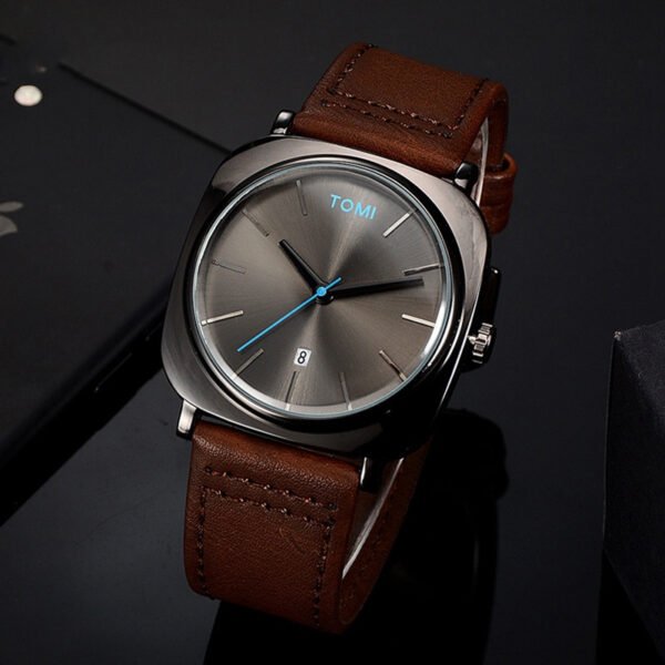 TOMI T-084 Men's Watch Quartz Date Leather Strap